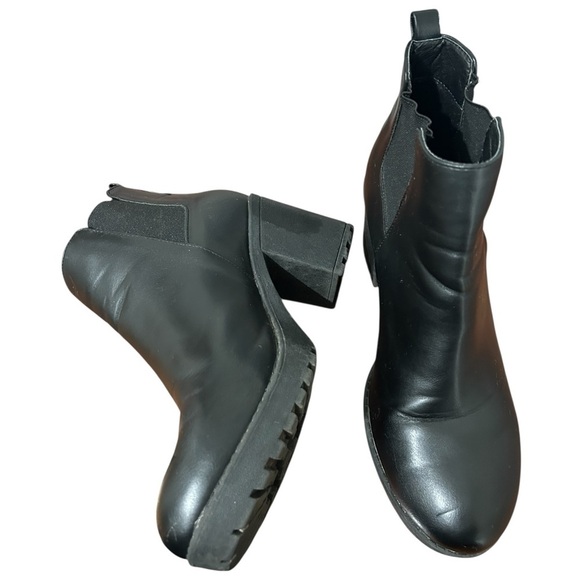 Rue 21 Berry Vegan Leather Chunky Boots Sz 8 - Picture 9 of 14